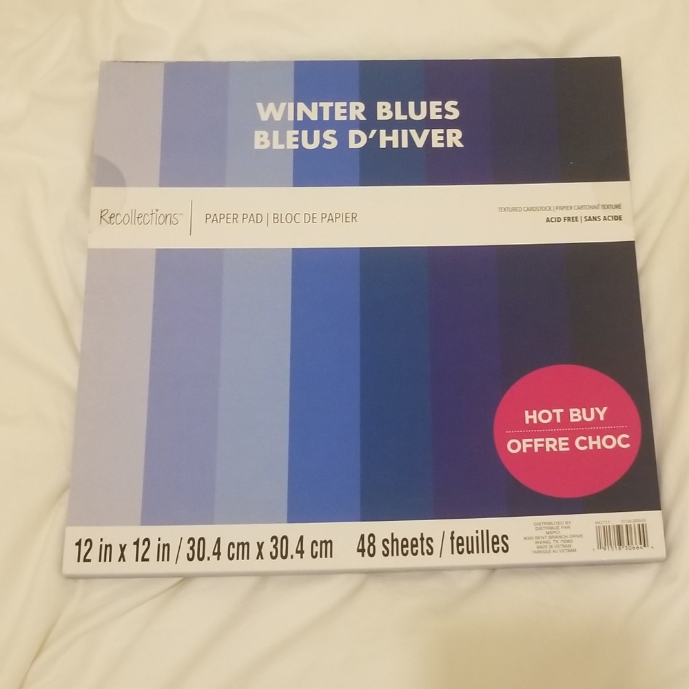 Recollections 12"×12" winter blues paper pad